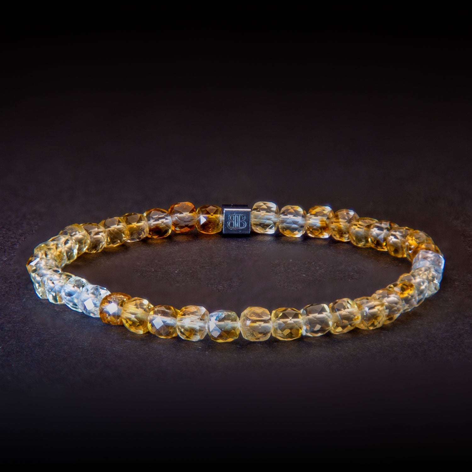 Citrin Cube Armband facettiert 4 mm- November Geburtstein