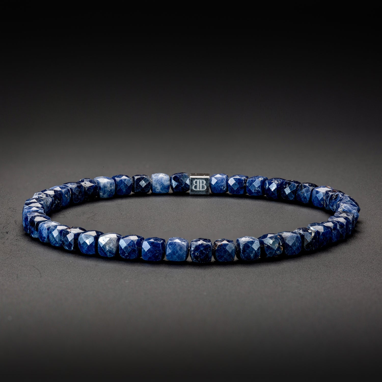 Saphir und Hämatit matt Armband 4mm-Armband-Set (September Geburtsstein) - BONES & BUDDHAS