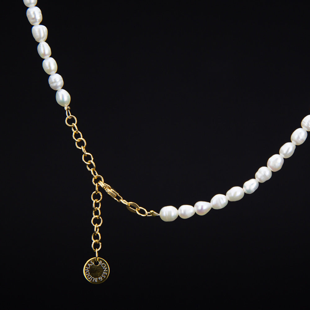 White Pearl Choker Armband - BONES & BUDDHAS