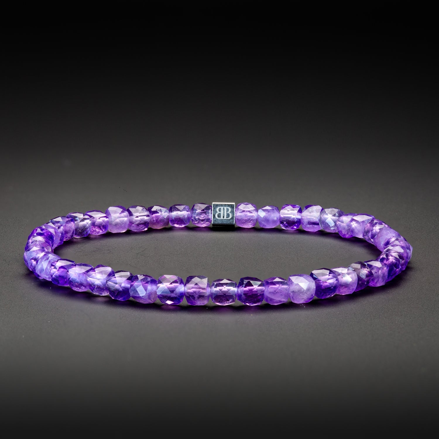 Amethyst und Hämatit matt Armband 4mm-Armband-Set (Februar Geburtsstein) - BONES & BUDDHAS
