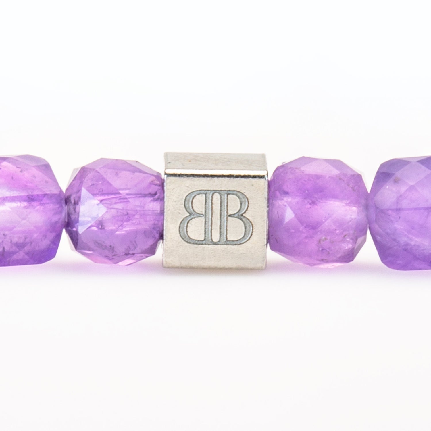 Amethyst Cube Armband facettiert 4 mm- Februar Geburtsstein - BONES & BUDDHAS