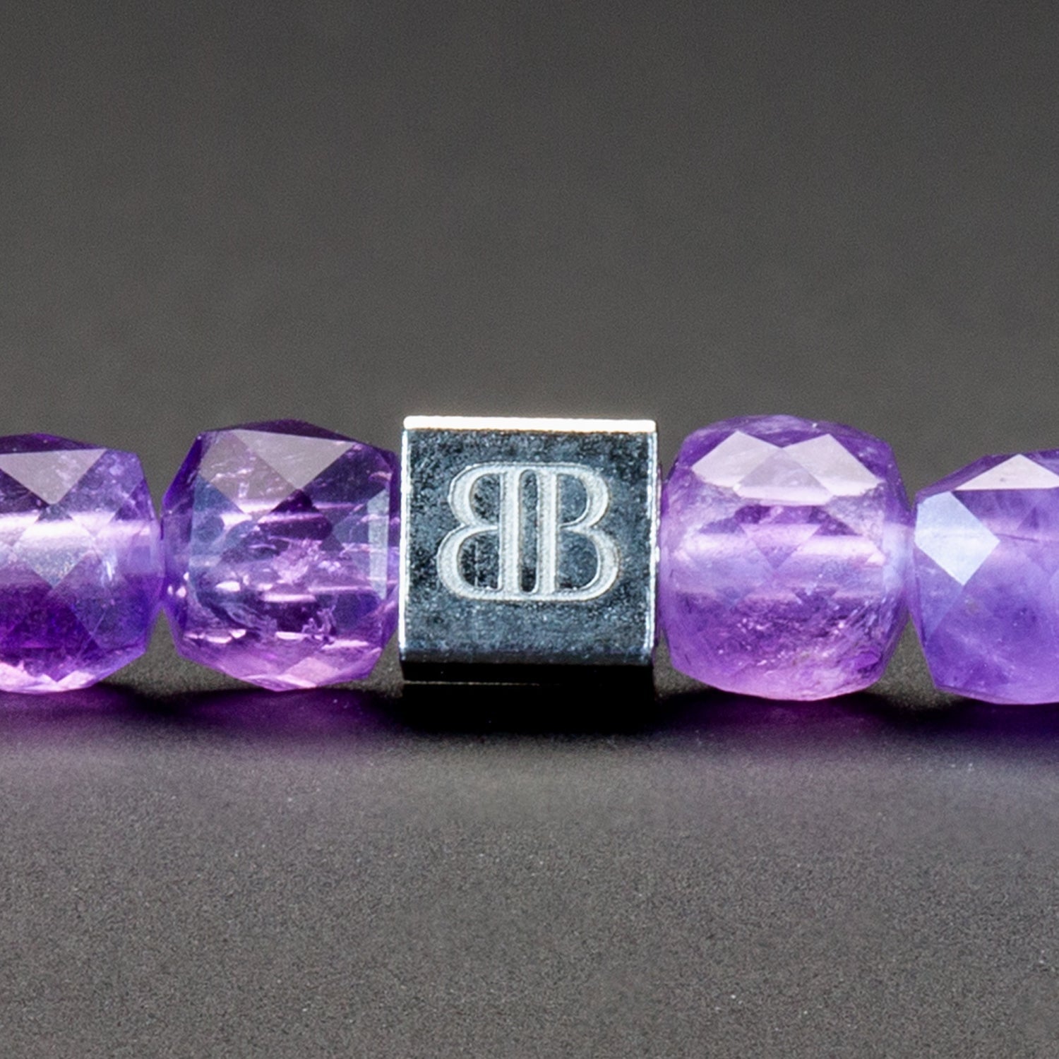 Amethyst und Hämatit matt Armband 4mm-Armband-Set (Februar Geburtsstein) - BONES & BUDDHAS