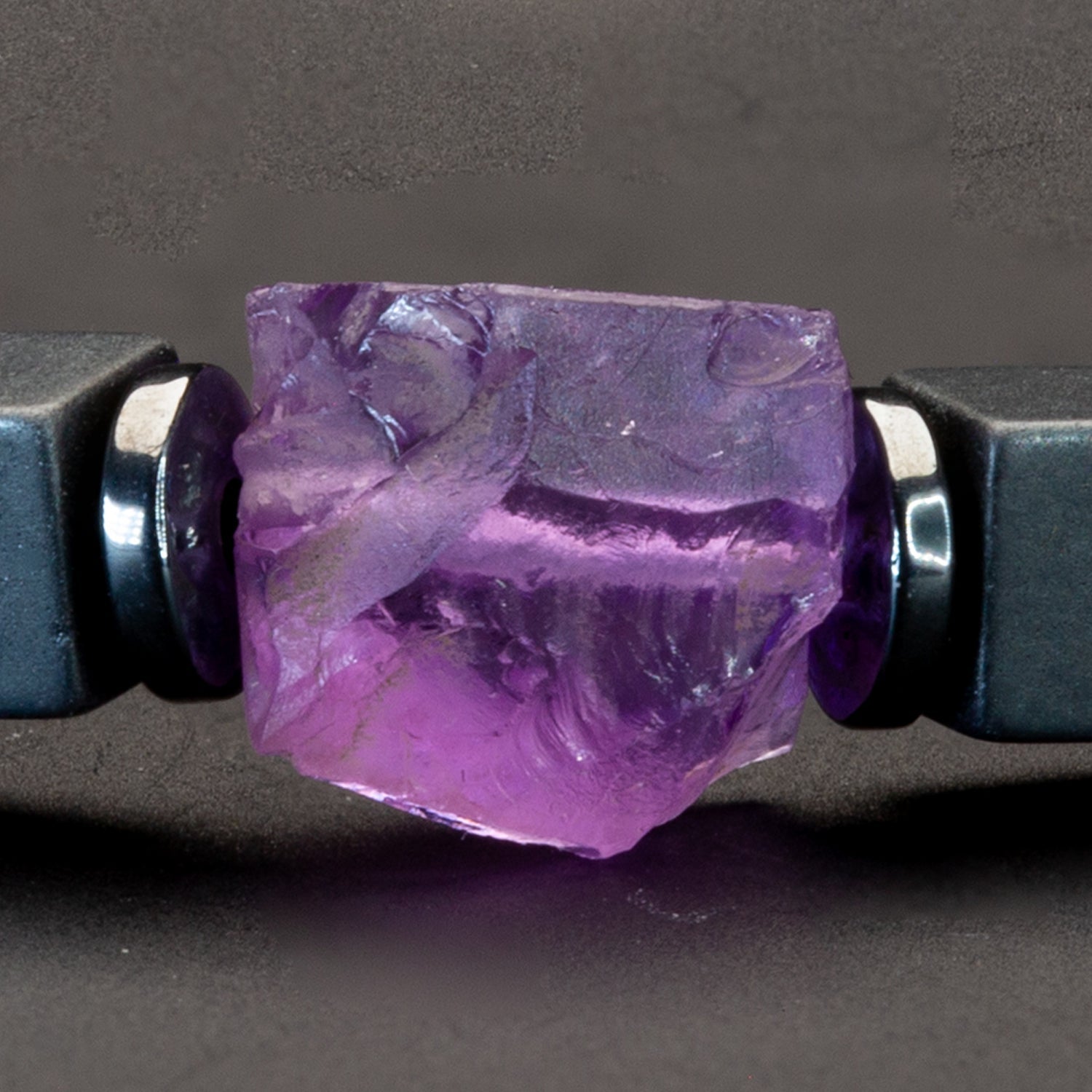 Amethyst und Hämatit matt Armband 4mm-Armband-Set (Februar Geburtsstein) - BONES & BUDDHAS