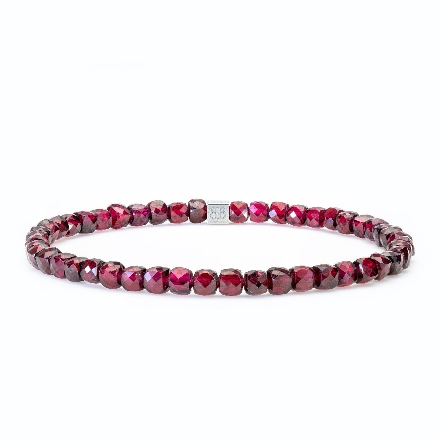 Granat und Hämatit matt Armband 4mm-Armband-Set (Januar Geburtsstein) - BONES & BUDDHAS