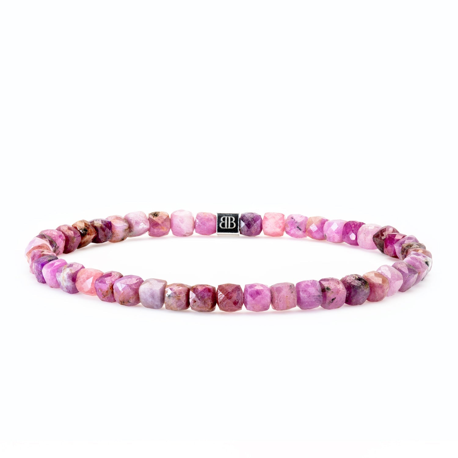 Rubin Cube Armband facettiert 4 mm- Juli Geburtsstein - BONES & BUDDHAS