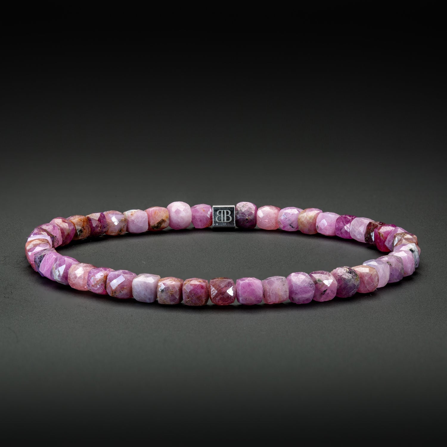 Rubin und Hämatit matt Armband 4mm-Armband-Set (Juli Geburtsstein) - BONES & BUDDHAS