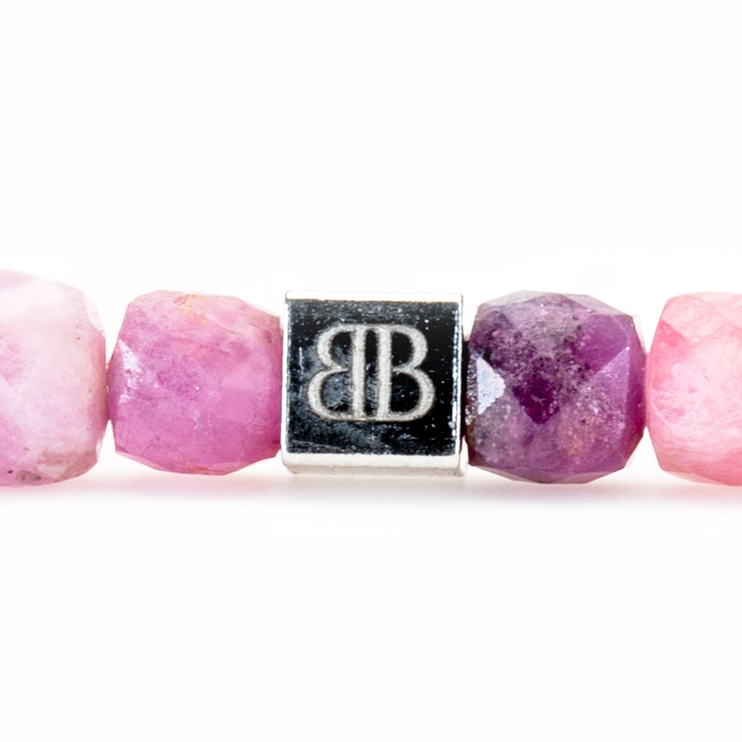 Rubin Cube Armband facettiert 4 mm- Juli Geburtsstein - BONES & BUDDHAS
