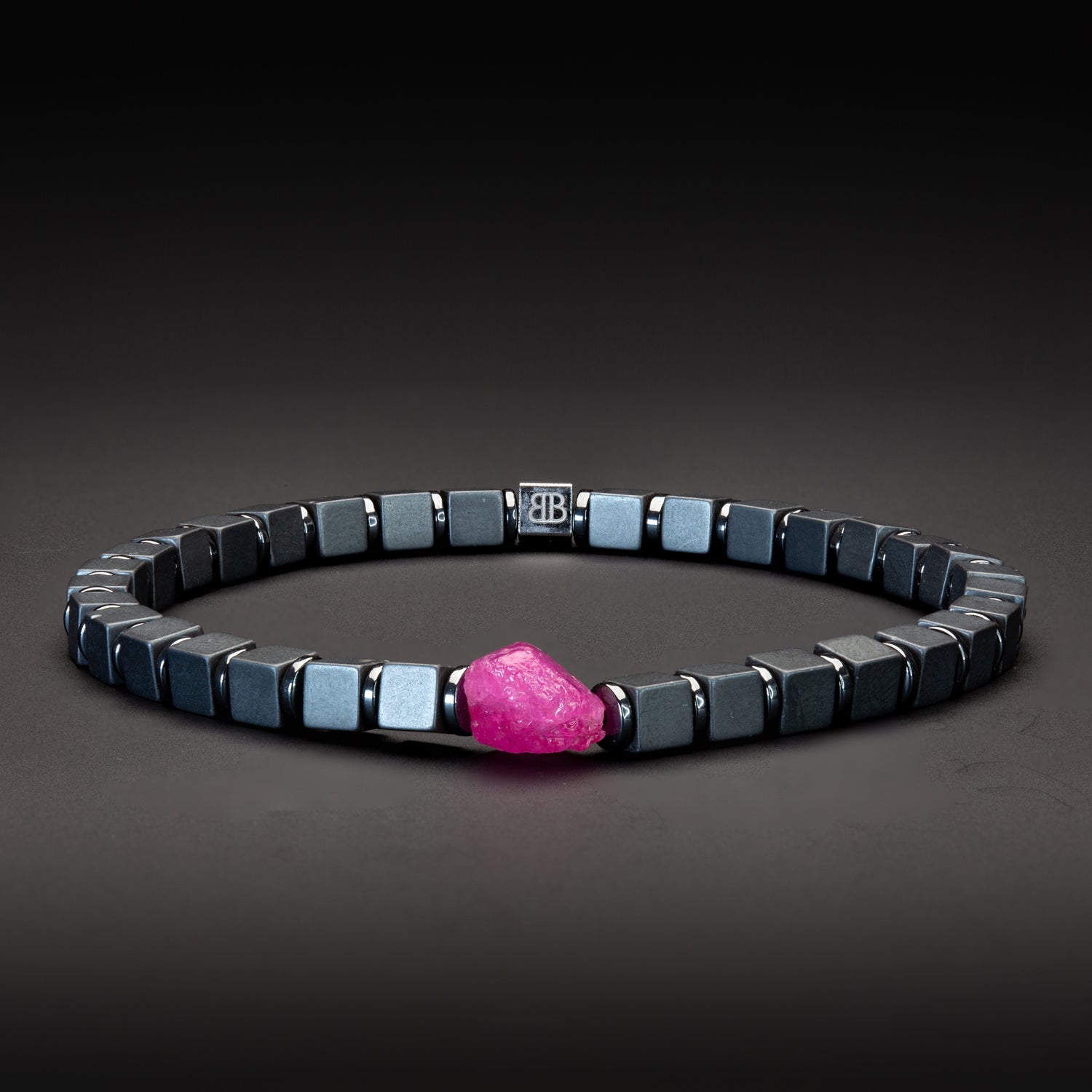 Rubin und Hämatit matt Armband 4mm-Armband-Set (Juli Geburtsstein) - BONES & BUDDHAS