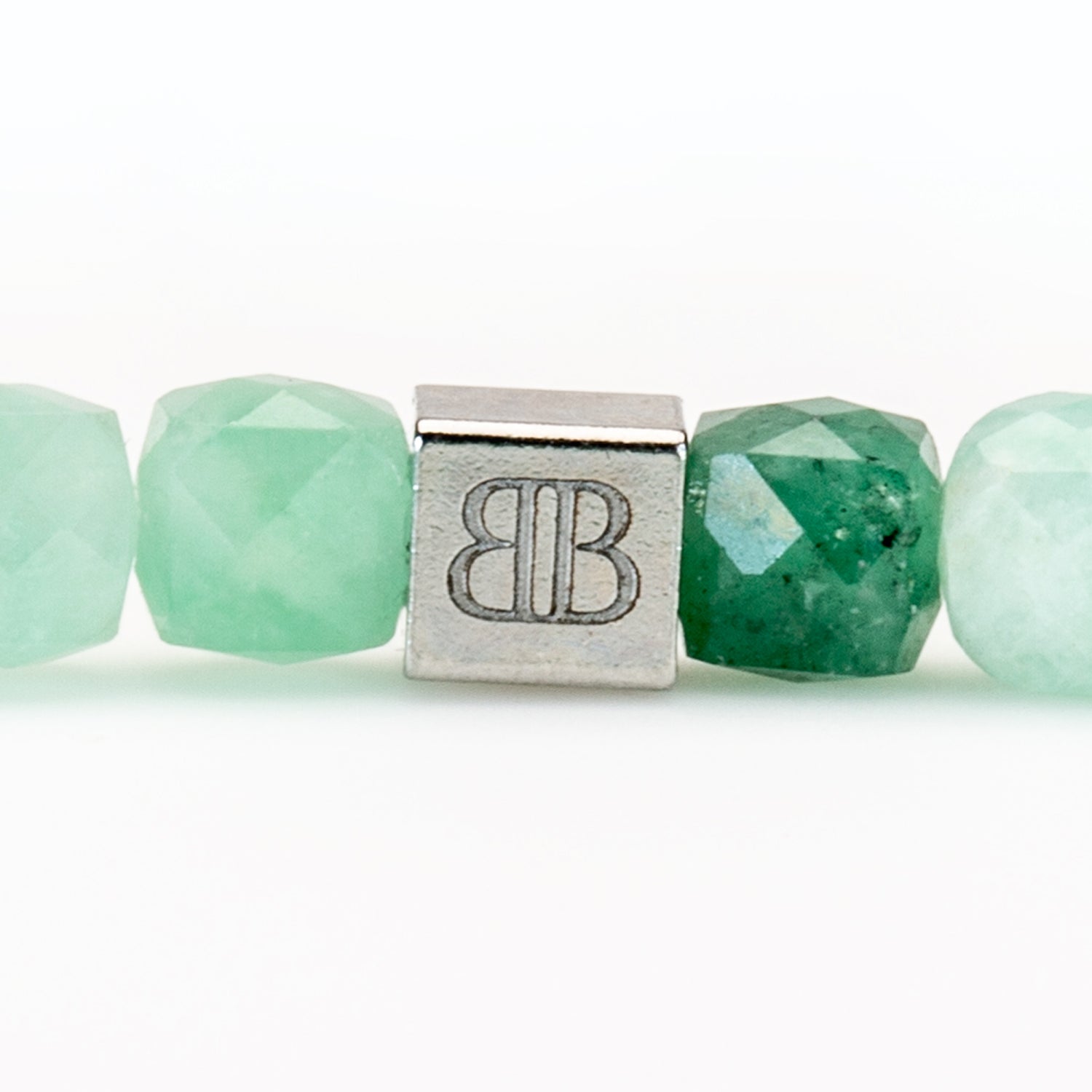 Kolumbianischer Smaragd Cube Armband facettiert 4 mm- Mai Geburtsstein - BONES & BUDDHAS