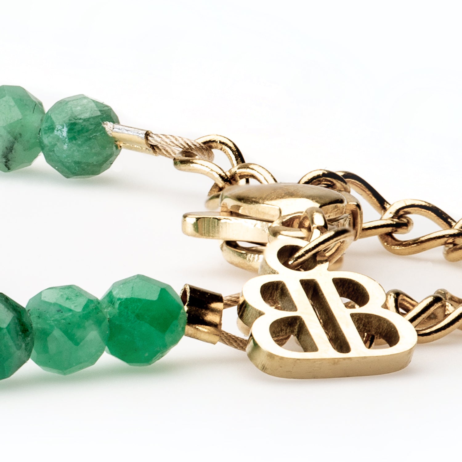 Smaragd Armband facettiert 3mm- Mai Birthstone - BONES & BUDDHAS
