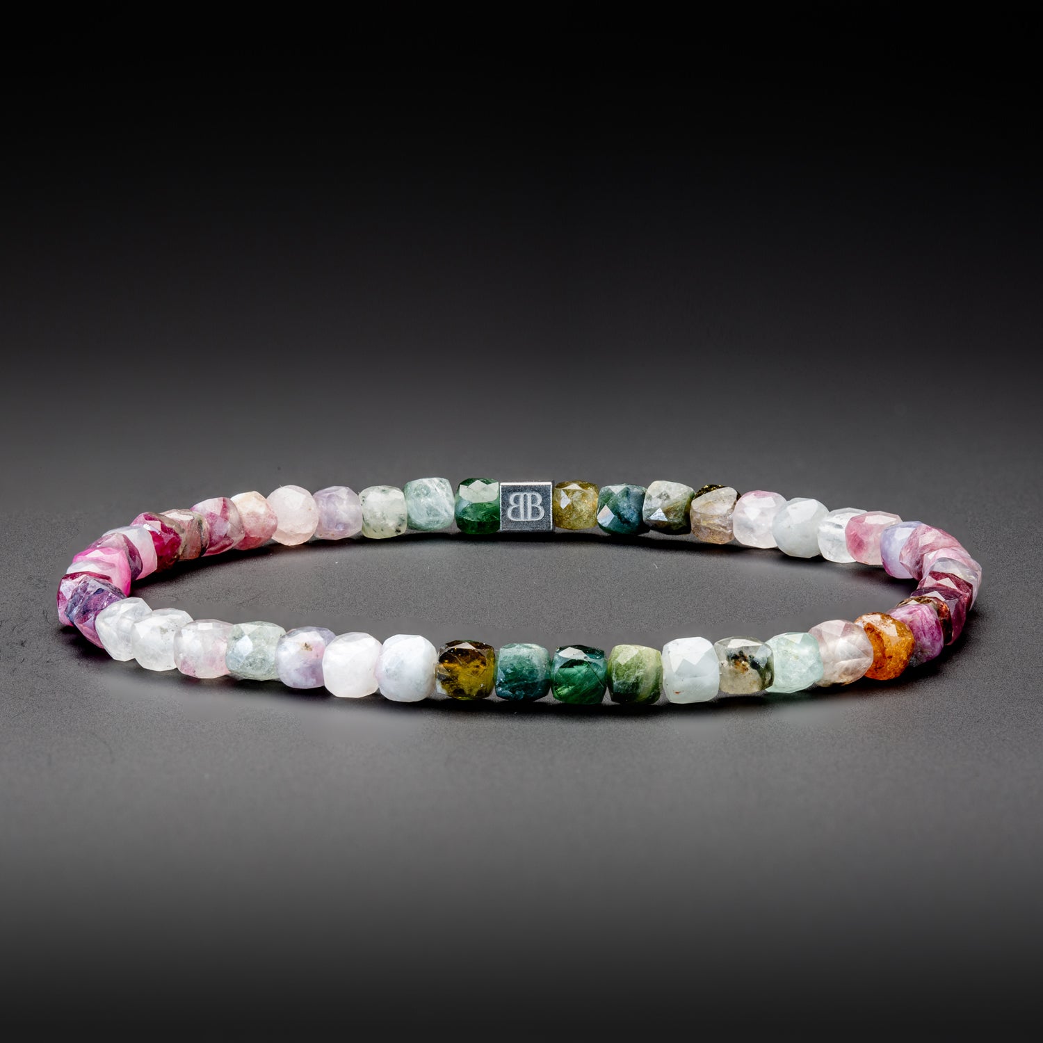 Turmalin und Hämatit matt Armband 4mm-Armband-Set (Oktober Geburtsstein) - BONES & BUDDHAS